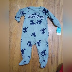 Carter's Little Brother One Piece - Green with Navy